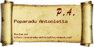 Poparadu Antonietta névjegykártya